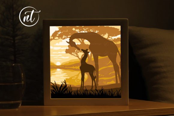 Crafting a Mother and Baby Giraffe Light Box