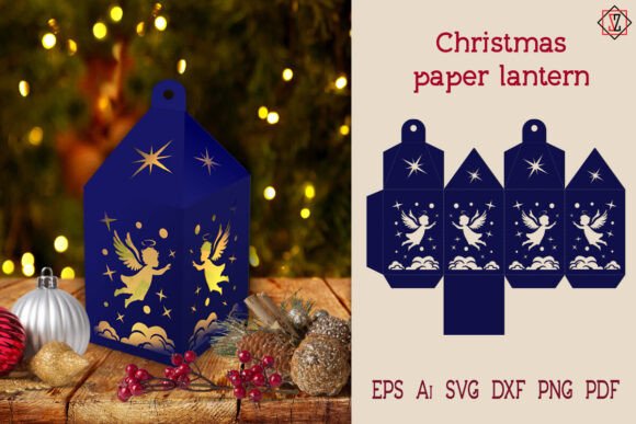 DIY Christmas Paper Lantern with Angels
