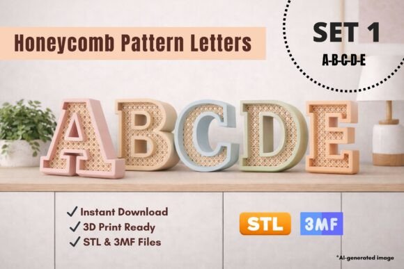 Elevating Decor with Stylish Honeycomb Pattern Letters