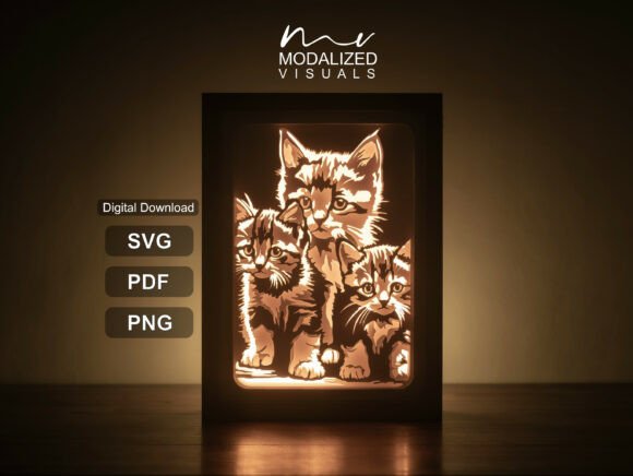 Illuminating Craft: The Rise of the Cats Lightbox Paper Cut Shadow Box in Modern Decor