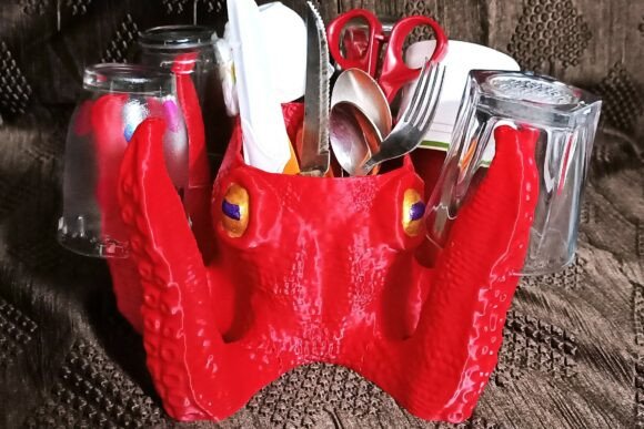 Octy Kitchen Utensils Holder: Two Smart Versions